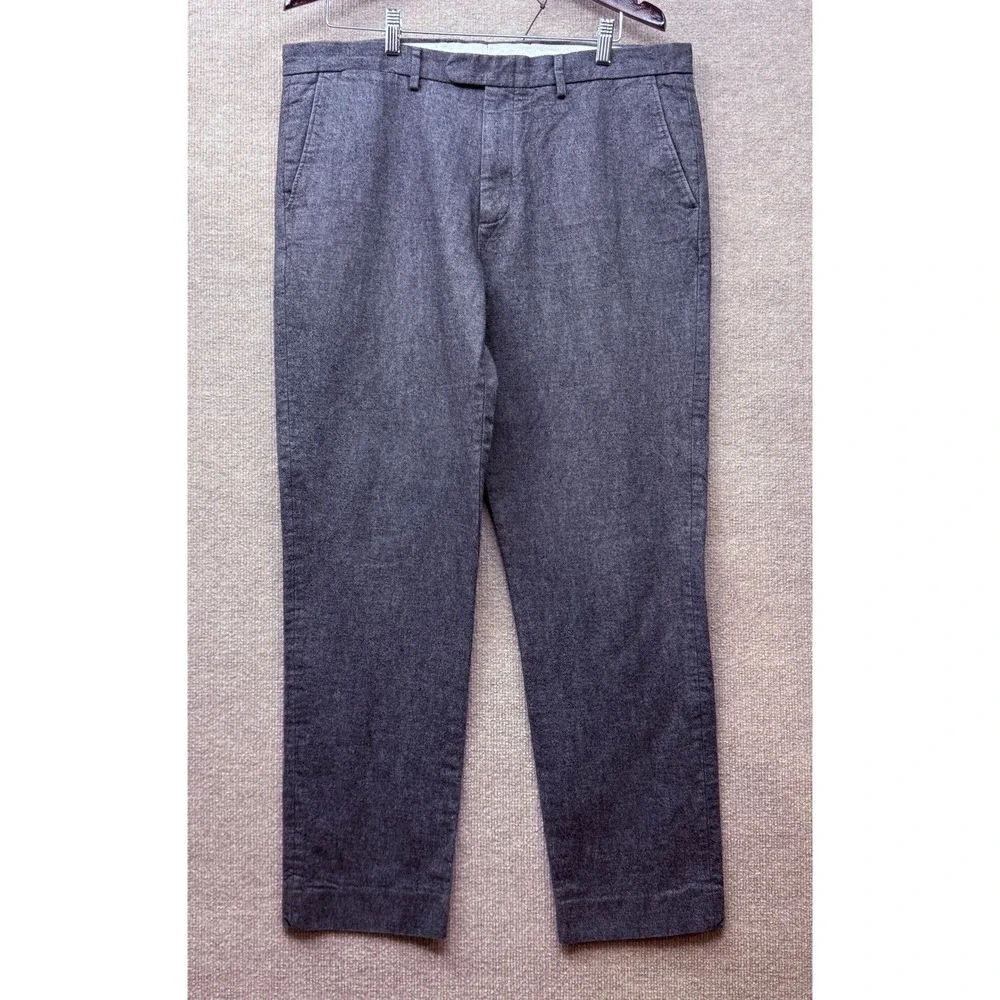 J.Crew Bowery Slim Dress Pants Mens 37x31 Gray Heather Flat Front Trousers